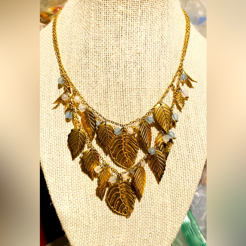 Avon Two Strand Leaf Necklace